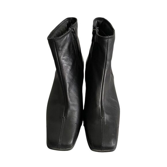 SESTO MEUCCI Italy Leather Insulated Square Toe Winter Ankle Boot Black - Picture 6 of 10